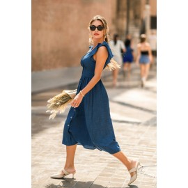 Moonflower Blue Midi Dress