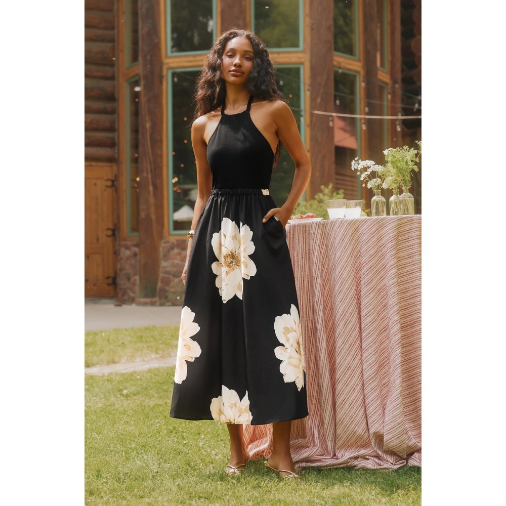 Moonlit Moment Floral Maxi Dress