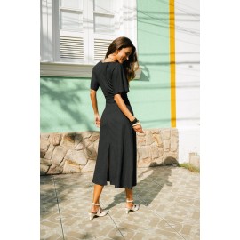 No Loose Ends Black Maxi Dress