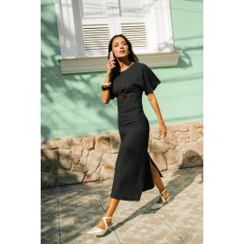 No Loose Ends Black Maxi Dress