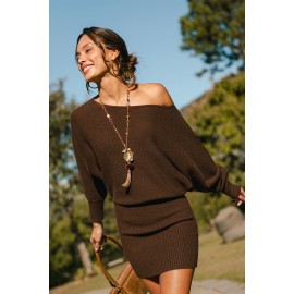 Off the Cuff Brown Mini Dress