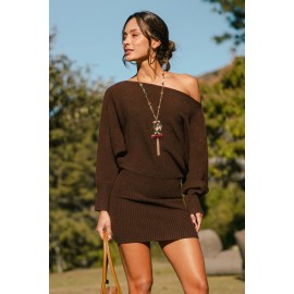 Off the Cuff Brown Mini Dress