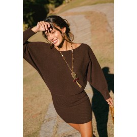 Off the Cuff Brown Mini Dress