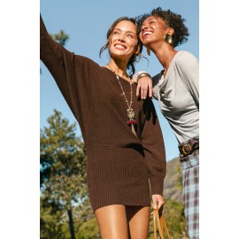 Off the Cuff Brown Mini Dress