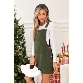 Olive Corduroy Square Neck Skirtalls