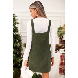 Olive Corduroy Square Neck Skirtalls