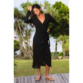 On Top of the World Black Midi Dress