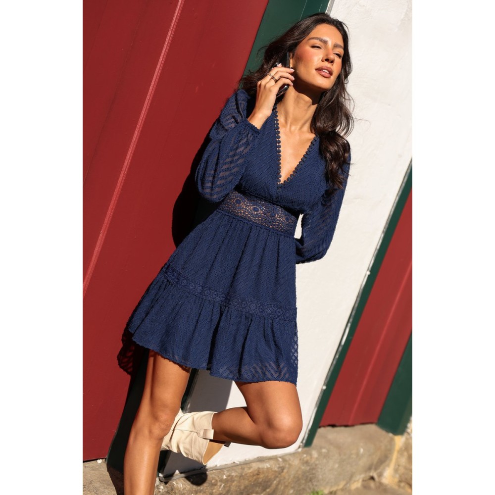 Party Plans Blue Mini Dress