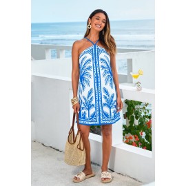 Poolside View Tropical Mini Dress