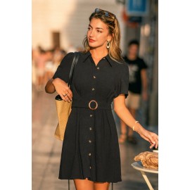 Quiet Moments Black Mini Dress