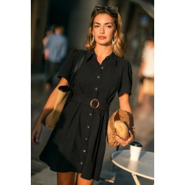 Quiet Moments Black Mini Dress