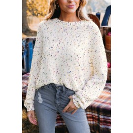 Rainbow Pom Pom Drop Sleeve Sweater