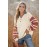 V-Neck Buttoned Striped Sweater