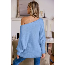 Ivory Off-Shoulder Puff Sleeve Sweater