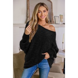 Ivory Off-Shoulder Puff Sleeve Sweater