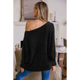 Ivory Off-Shoulder Puff Sleeve Sweater
