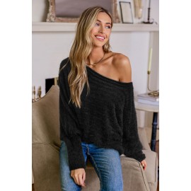 Ivory Off-Shoulder Puff Sleeve Sweater