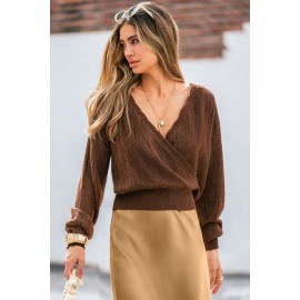 Falling for Fall Brown Reversible Sweater