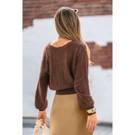 Falling for Fall Brown Reversible Sweater