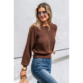 Falling for Fall Brown Reversible Sweater