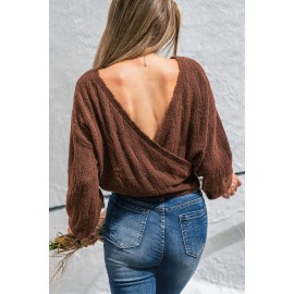 Falling for Fall Brown Reversible Sweater