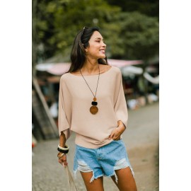 Catch You Later Camel Sweater