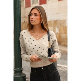 Dressed to the Nines Polka Dot Sweater