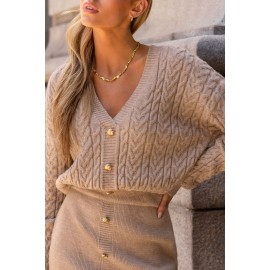 Subtle Glow Beige Mini Sweater Dress