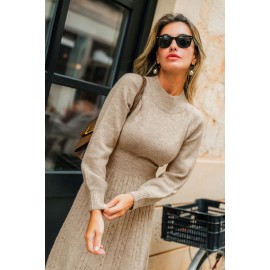 Good Things Neutral Mini Sweater Dress