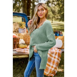 Here for a While Green Sweater