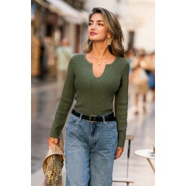 Earth Tone Green Sweater