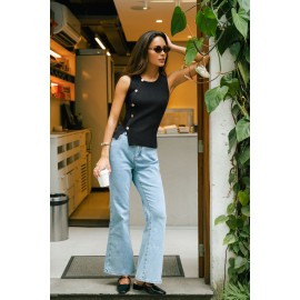 Crisp Breeze Black Sweater Vest