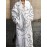 Plus Size Casual Coat, Women's Plus Abstract Face Print Long Sleeve Button Up Lapel Collar Longline Coat With Pockets